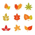 Autumn leaves logo iocn vector Royalty Free Stock Photo