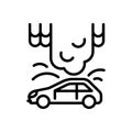 Auto Accident Icon. Collapse of Snow on Roof of Car. Falling Drops, Icicles. Warning of Danger.