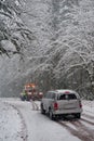 Auto accident in the snow