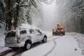 Auto accident in the snow