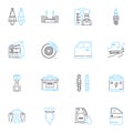 Auto assistance linear icons set. Roadside, Tow, Mechanics, Emergency, Repair, Accident, Tires line vector and concept