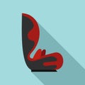 Auto baby seat icon, flat style