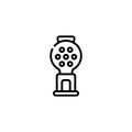 Auto Ball Candy Gumball Machine outline style icon and illustration Royalty Free Stock Photo