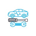 Auto bodywork vector thin line stroke icon. Auto bodywork outline illustration, linear sign, symbol concept.