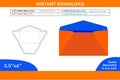 Regular Envelope die line template, 3D envelope and Editable easily resizeable Box die line and 3D box