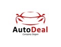 Auto car dealership logo design with concept sports vehicle silhouette Royalty Free Stock Photo