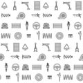 Auto car spare parts seamless pattern Royalty Free Stock Photo