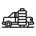 Auto cleaner icon outline vector. Car wash pressure