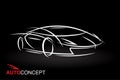 Auto concept vehicle design with model style sketch sports car Royalty Free Stock Photo