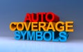 auto coverage symbols on blue Royalty Free Stock Photo