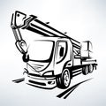 Auto crane vector symbol Royalty Free Stock Photo