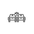 Auto crash insurance line icon