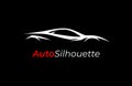 Auto dealership style sports vehicle logo silhouette Royalty Free Stock Photo