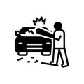 Black solid icon for Auto destruction, annihilation and ruin Royalty Free Stock Photo