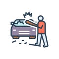 Color illustration icon for Auto destruction, annihilation and ruin Royalty Free Stock Photo
