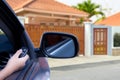 Auto door, automatic gate, garage, home security system concept. Royalty Free Stock Photo