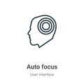 Auto focus outline vector icon. Thin line black auto focus icon, flat vector simple element illustration from editable user