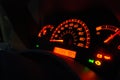Auto gauges illuminated Royalty Free Stock Photo