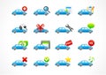 Set of interface vector icons for cars service business.