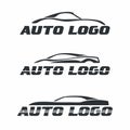 Auto logo options. Modern car silhouette Royalty Free Stock Photo