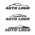 Auto logo options. Modern car silhouette