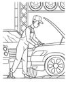 Auto Mechanic Coloring Page for Kids