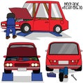 Auto mechanic fixing car