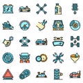 Auto mechanic icons set vector flat Royalty Free Stock Photo