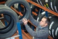 Auto mechanic picking tire size