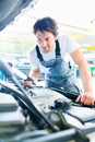 Auto mechanic working in car service workshop Royalty Free Stock Photo