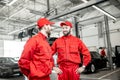 Auto mechanics at the car service Royalty Free Stock Photo