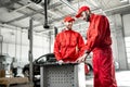 Auto mechanics with wrenches at the car service Royalty Free Stock Photo