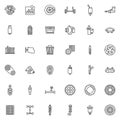 Auto parts line icons set