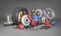 Auto parts. Lots of spare parts. Royalty Free Stock Photo