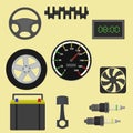 Auto parts maintenance icons