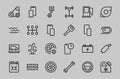 AUTO PARTS Set of Icons related vector line icons. Contains icons such as parts, oil, diagnostics, turbine, steering