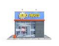 Auto parts store isolated on a white background.