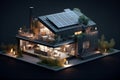 home energy panel design solar architecture power house modern eco. Generative AI.