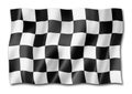 Auto racing finish checkered flag isolated on white Royalty Free Stock Photo