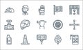 Auto racing line icons. linear set. quality vector line set such as fuel, timer, oil, engineering, traffic cone, podium, wheel,