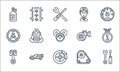 auto racing line icons. linear set. quality vector line set such as tools, brakes, piston, timing belt, race car, gear, turbo,