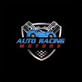 Auto racing motor and repair logo vector