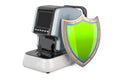 Auto refractometer with shield, 3D rendering