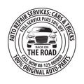 Auto Repair Services Badge template. Car service label, emblem.