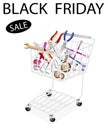 Auto Repair Tool Kits in Black Friday Shopping Cart Royalty Free Stock Photo