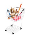 Auto Repair Tool Kits in Shopping Cart Royalty Free Stock Photo