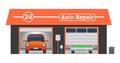 Auto repair vector garage concept