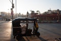 Auto Rickshaw and canons at Annapurna road circle in Indore India Royalty Free Stock Photo