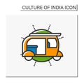 Auto rickshaw color icon