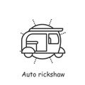 Auto rickshaw line icon.